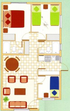 modelo pucon 56 m2 Distribucion Pulmahue